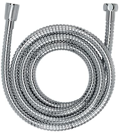 WENKO Edelstahl Duschschlauch 125 cm, Brauseschlauch mit Verdrehschutz und Trinkwasserzulassung Manguera de ducha inoxidable
