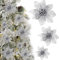 KBNIAN 24 Stück Silber Poinsettia Kunstblumen Weihnachtsbaumschmuck künstliche Blumen Weihnachtsbaum Ornament für Weihnachtsblumen Baum Kränze Dekor Ornament