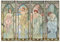 Legendarte - Kunstdruck auf Leinwand - The Times Of The Day (Tageszeiten) - Alphonse Mucha - Wanddeko, Canvas cm. 60x90