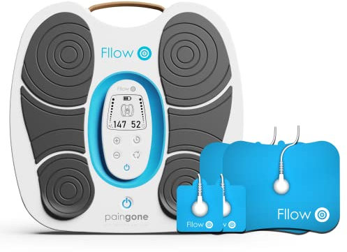 Paingone Fllow Pro | Soulage jambes lourdes et douloureuses | Réduit gonflements, stimule circulation jambes et pieds | TENS anti-douleur avec électrodes Arthro-Fllow | Sans médicament, Blanc, 1 unité