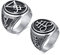 VNOX 2 STÜCK Satanisches Kreuz Ringe Set Siegel des Satans Siegelringe Edelstahl Punk Biker Ring für Männer Religiöse Schmuck Geschenk,Größe 19.8