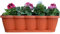 Hossi's Wholesale Jardinière de 60 cm avec réservoir d'eau, jardinière en terre cuite au design ondulé avec dessous de verre d'arrosage assorti