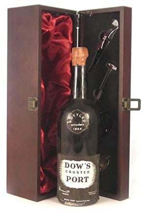 vintagewinegifts Dow Crusted Port 1964 in a silk lined wooden box with four wine accessories, 1 x 750ml