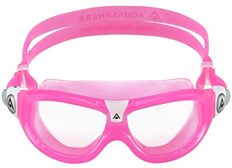 Aqua Sphere Seal Kid 2 Schwimmbrille – ultimative Unterwassersicht, bequem, kratzfeste Gläser, hypoallergen – Unisex-Kinder, klare Gläser, rosa Rahmen