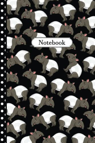 Tapir Notebook: Pretty Tapir Journal: 100 Pages (6x9) Tapir Lined Notebook For Teens, Kids, Students, Girls, Adults, Teachers, School, Birthday Kids Writing Notes