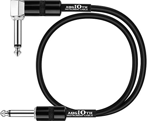 Augioth Cable de 61,0 cm para guitarra, 60 cm, efecto de guitarra de rendimiento, cable recto a angular