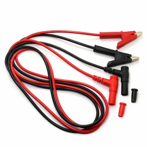Multimeter Alligator Clips Leads,3.5ft Banana Plug to Alligator Clip Test Lead, 4mm Test Lead Probe Suitable for Most of Digital Multimeter