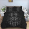 Bettwäsche 200x220 schwarzes Wikinger-Element Weiche Mikrofaser Bettbezug mit Reißverschluss, Atmungsaktive Bettbezüge und 2 Kissenbezug 80x80 für Kinder Erwachsene Jugendliche