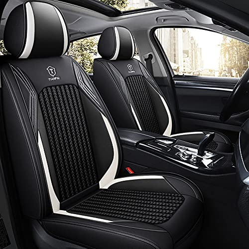 Maipula Allwetter-Autositzbezug Für Honda Civic Hatchback Sedan Coupe EXT 5 Sitze ,Kunstleder Autositzbezüge Full Set,Schwarz