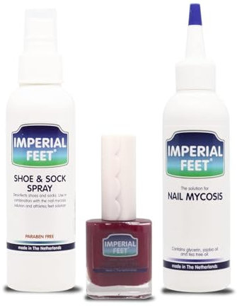 Ultimate Nail Fungus Treatment Set - Fungal nail treatment with Preventive Anti-fungal Shoe and sock Spray and red Nail Polish