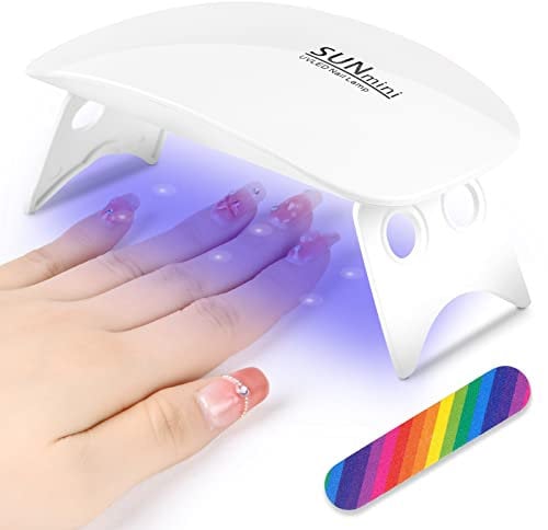 URAQT Mini Lampe UV Ongles Gel 6W, Lampe Led Ongles Professionnel, Lampe UV Ongles pour tous les vernis à ongles gel Compatible avec 2 mains ou pieds Lampe à ongles LED, (Blanc)