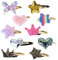 Haarspangen Mädchen,10 Stück Stern/Krone/Herz/Schmetterling Geformte Kinder Haarspangen, Süße Haarspangen Metall Schnapphaarspangen Glitzernde Haarstyling-Accessoires für Mädchen Kinder
