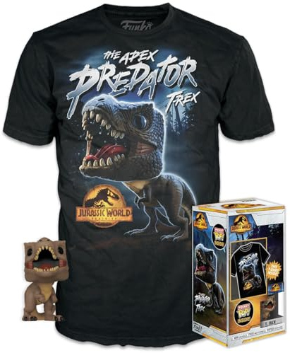 Funko Pocket POP! & Tee: Arcadia - Trex - Small - (S) - Jurassic World - T-Shirt - Clothes With Collectable Vinyl Minifigure - Gift Idea - Toys and Short Sleeve Top for Adults Unisex Men and Women