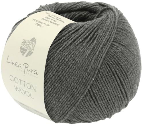 LANA GROSSA Cotton Wool | Klassisches Schurwollgarn mit Baumwolle | Handstrickgarn aus 53% Schurwolle (Merino extrafein) & 47% Baumwolle | 50g Wolle zum Stricken & Häkeln | 195m Garn FB 7