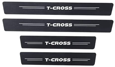 MAVNES Car Door Sill Guard Protector Scuff Kick Plate, Car Carbon Fiber Door Sill Protector Bars for T-Cross, Pedal Stickers Strips,B