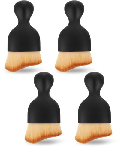 Cobee Lot de 4 brosses de nettoyage douces pour intérieur de voiture, brosses de nettoyage avec poils doux, brosses de nettoyage pour tableau de bord, brosses de dépoussiérage pour climatiseurs