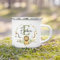 Générique Tasse enfant personnalisée avec prénom et initiale animaux - Acier émaillé - 360mL - Mug à jus, lait, chocolat chaud - Cadeau Noel, anniversaire, pâques, fête