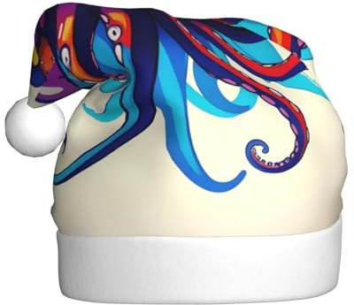 MDATT Octopus lila Weihnachtsmütze, Weihnachtsmütze, Weihnachtsmütze, lustige Hüte für Erwachsene, Party-Kostüm-Zubehör