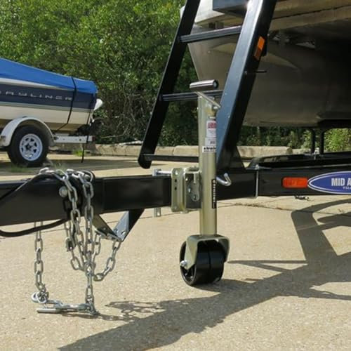 QICBYING Ruote per Rimorchio Girevole - Ruotino D'appoggio Rimorchio, Ruota di Supporto Pieghevole, Doppia Ruota da 15cm, capacità di Peso 750kg, per Camper, Barca, Camper, Yacht, Roulotte