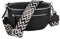 MIRROSI® Damen Bauchtasche Umhängetasche 27x14,5x8cm Damen, Made in Italy, aus Echtleder Tasche Echtes Leder, Brusttasche, Crossbody Bag,Bohemian Style (1 Tasche 2 Gurte) (Schwarz Boho)