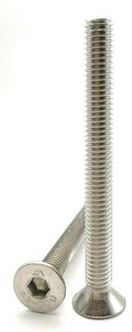 Vis M6x60 mm Tête Fraisée BTR en acier INOX A2 | Ø 6x60 mm - M6 x 60mm | Vis FHC à 6 pans creux (clé allen) ISO 10642 / DIN 7991 | Vis inoxydable A2 (V2A/304) : LOT DE 5 Pcs - Premium Fixation