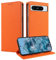 FERLAN Hülle für Google Pixel 9 Schutzhülle [Litschi Leder][Kartenfach][Magnet][Standfunktion][RFID-Sperre],Handyhülle Ledertasche Kompatibel mit Google Pixel 9 - Orange