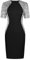 GRACE KARIN Womens Dresses Black Sliver Dress for Women Clubbing Dresses Short Sleeve Bodycon Dress M