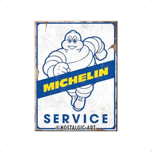 Nostalgic-Art Retro Kühlschrank-Magnet, 6 x 8 cm, Michelin – Service – Geschenk-Idee für Motor-Fans, Original Lizenzprodukt (OLP), aus Metall, Vintage Design | Original MICHELIN Lizenzprodukt (OLP), aus Metall, Vintage Design, Reifen-Deko, Geschenk-Idee für Motor-Fans
