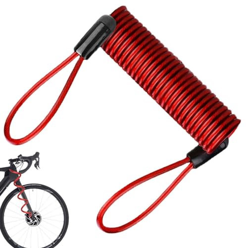 Câble De Rappel De Verrouillage, Câble De Rappel Antivol Moto, Câble De Verrouillage De Disque De Protection Antivol, Corde De Rappel À Ressort en Fil d'acier De Sécurité, pour Scooter, Vélos, 120 CM