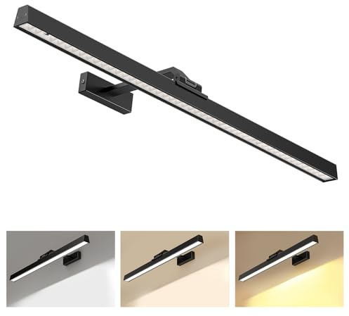 Afyuol Luci per quadri da parete, a batteria, 61 cm, luce da galleria per dipinti, CCT, dimmerabile, con batteria di ricarica, con telecomando, per soggiorno, galleria bersaglio