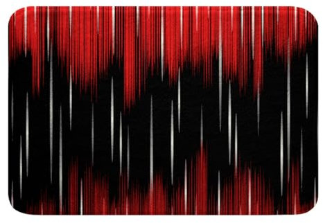 Homemissing Ombre Rot Schwarz Badteppiche Jungs Modern Umkehrbar Badematte 50x80cm für Ultra Weich Abstrakte Kunst Badezimmerteppich Gradient Badvorleger Waschbar