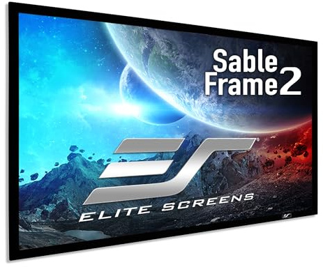 Elite Screens Sable Frame 2, 115-Inch Fixed Frame Projector Screen, 16:9 8K/4K Ultra HD & Active 3D Ready, ISF-Certified Material, Ideal for Home Theater, Office, and Indoor Presentations, ER115WH2