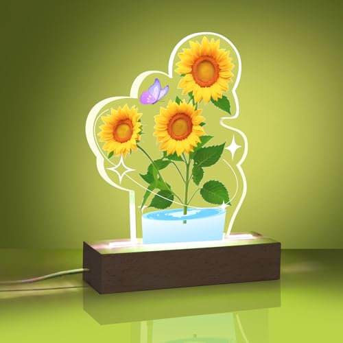 ZEEYUAN Geschenk für Lehrerin Sonnenblume Nachtlicht Konfirmation Geburtstag Geschenke für Freundinnen Frauen Mama und Oma