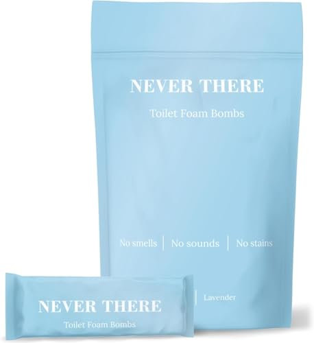 Never There Toilet Foam Cleaner - 14 Pack Touch Free Fizzy Foam Toilet Cleaner with No Smells, Sounds, or Stains - Foaming Potty Pods & Smell Eliminator for Women & Men