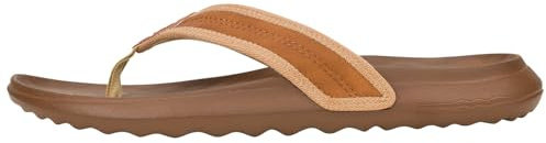 HEYDUDE Myers Flip-Flip-Flops für Herren, leichte, flexible Außensohle, reisebereite Flip-Flops, Lion Orange/Downtown Brown, 45 EU