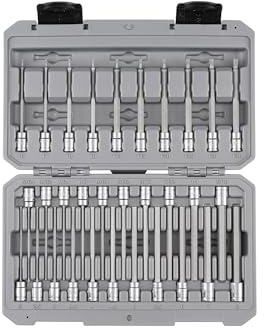 TEKTON 1/4 Inch Drive Long Hex and Torx Bit Socket Set with Case, 31-Piece (5/64-5/16 in., 2-8 mm, T6-T30) | SHB90303