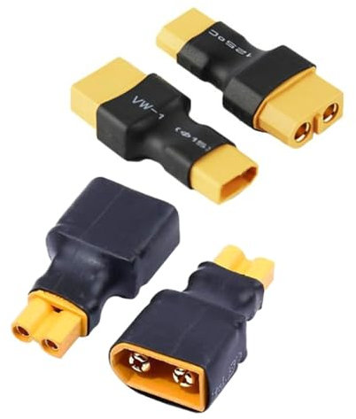 Qsvbeeqj XT30 auf XT60 Stecker-Adapter für elektronische Geschwindigkeitsregelung und Ladeadapter, 4 Stück