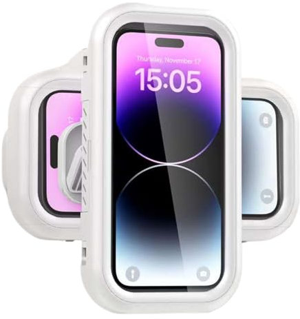 Étui du téléphone de douche, support de téléphone de salle de bain - Porte-téléphone mural,Stand de téléphone portable à haute sensibilité imperméable pour la baignoire du miroir de salle de bain Pisc