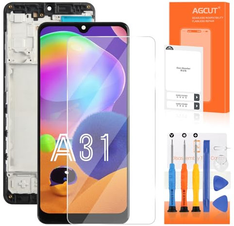 Display für Samsung Galaxy A31 LCD Display für Galaxy A31 A315 A315 SM-A315G/DSL SM-A315G LCD Bildschirm Touchscreen Glas Full Montage mit Rahmen (Schwarz)