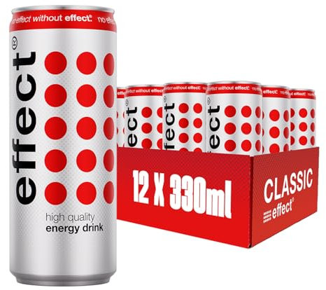 effect Energy Drink CLASSIC – Tray mit 12 x 330 ml Energy Dosen Einweg, Koffeinhaltiges Erfrischungsgetränk mit B-Vitaminen – einzigartiger & erfrischender Geschmack, vegan