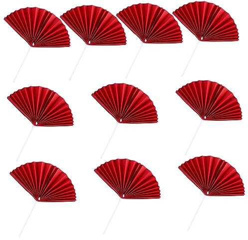 HORIALENCE Fan Förmige Tortendekorationen für Geburtstagsfeiern Teiliges Rot Kreative Kuchenstecker aus Papier für Unvergessliche