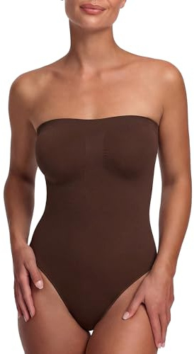 creamy fabrics Shapewear Body trägerlos String Bauchweg Damen | Starke Bauch und Taillenformung mit String abnehmbaren Trägern und glattem Look unter Kleidern