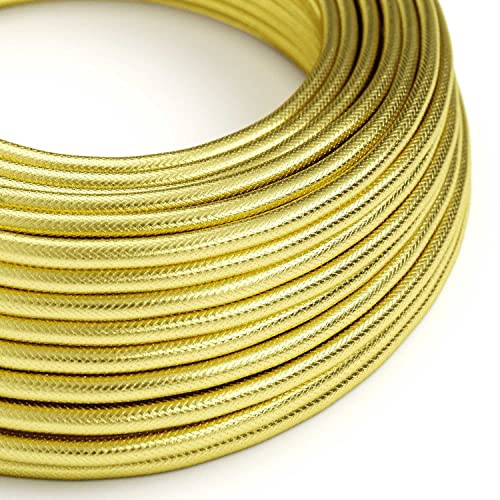 Fil Électrique Rond Gaine De Cuivre 100% couleur Doré - 1 Mètre, 3x0.75