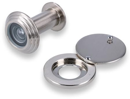 MS Beschläge Türspion Feuerschutz-Türgucker Spion Haustürspion feuerfest Türsicherheit Türsicherheit Abdeckklappe Türzubehör für Türstärke 35mm - 55mm (Edelstahl Optik)