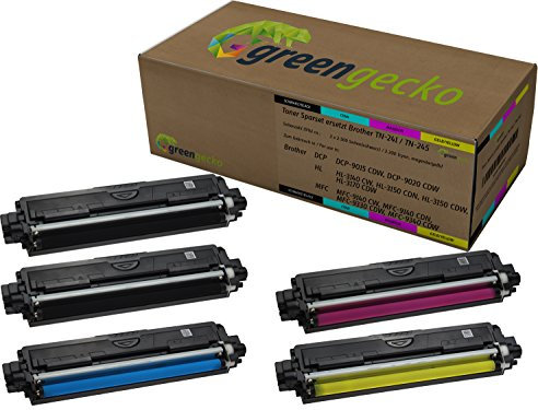 5 Toner ersetzen Brother TN-241 I TN-245 Druckerpatrone I Für Brother DCP-9020CDW, HL-3140CW, MFC-9140CDN, MFC-9142cdn, MFC-9332cdw I Druckerpatronen Schwarz(2), Cyan, Magenta, Gelb 5 Stück
