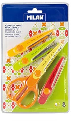 BLISTER TIJERAS ZIG-ZAG 4 HOJAS INTERCAMBIABLES MILAN