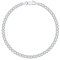 PLANETYS - Flache Panzerkette Armband 925 Sterling Silber rhodiniert 3.30 mm Breite Längen: 19 cm