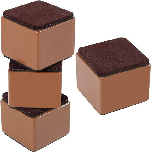 Ezprotekt 2/5.1 cm Möbelerhöhung aus Karbonstahl, 2.4 Breit, Selbstklebende Möbelerhöhung fügt 2 Höhe zu Betten, Sofas Schränken, Unterstützt 20.000 lbs, Braunes Quadrat