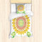 ABAKUHAUS Weiß Bettbezug Set für Einzelbetten, Sunflower Mandala-Entwurf, Milbensicher Allergiker geeignet mit Kissenbezug, Gelb Weiß und Grün