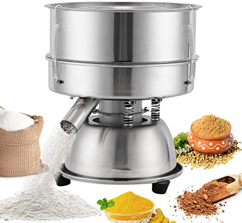 YUCHENGTECH Siebmaschine mit 40 mesh (0.45mm) Sieb Elektrisches Mehlsieb Vibrationssiebmaschine Automatisches Sieb zum Sieben von Pulver/Granulat 1150 U/min 50W